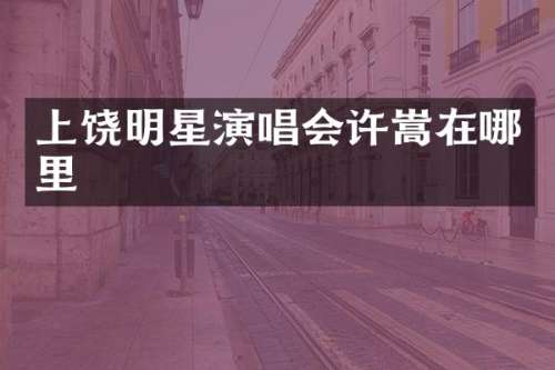 上饶明星演唱会许嵩在哪里