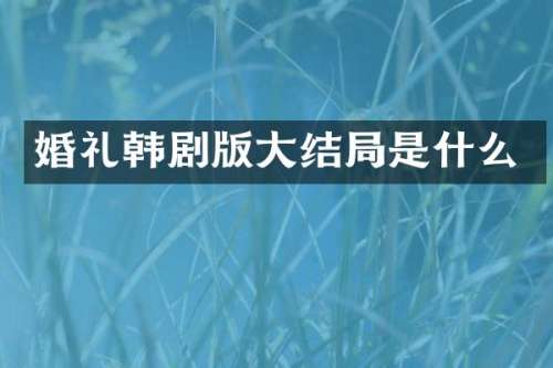 婚礼韩剧版大结局是什么