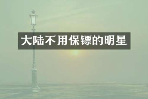 大陆不用保镖的明星