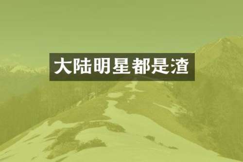 大陆明星都是渣