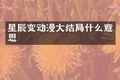 星辰变动漫大结局什么意思