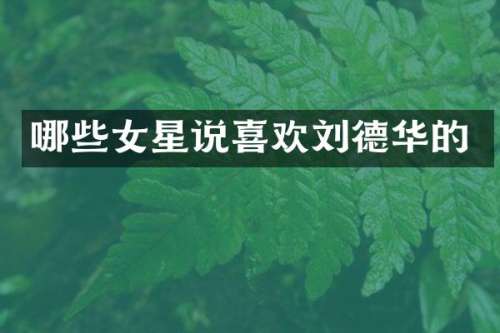 哪些女星说喜欢刘德华的