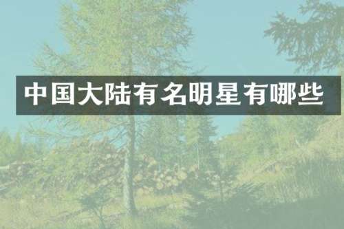 中国大陆有名明星有哪些
