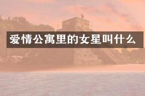爱情公寓里的女星叫什么