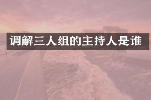 调解三人组的主持人是谁