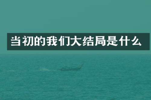 当初的我们大结局是什么