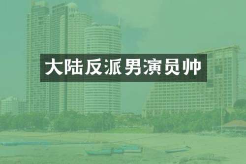 大陆反派男演员帅