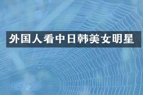 外国人看中日韩明星