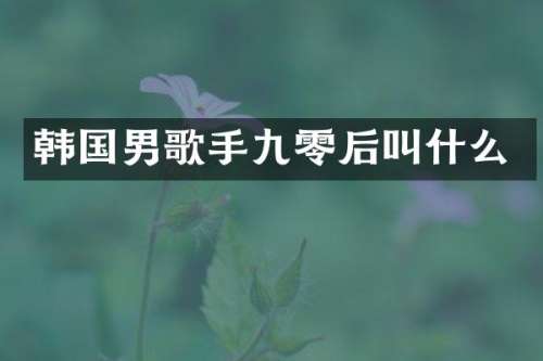 韩国男歌手九零后叫什么