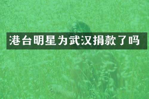 港台明星为武汉捐款了吗