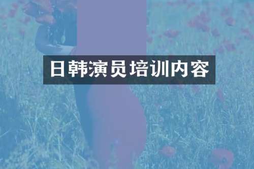 日韩演员培训内容