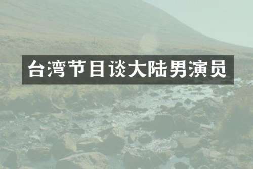 台湾节目谈大陆男演员