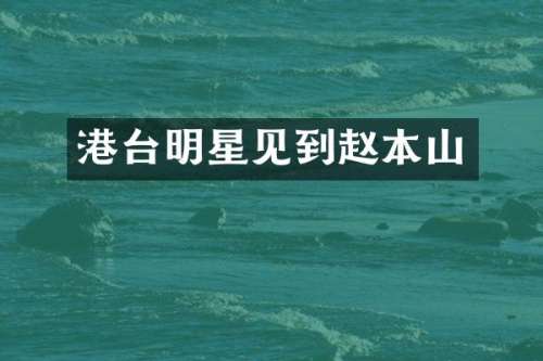 港台明星见到赵本山