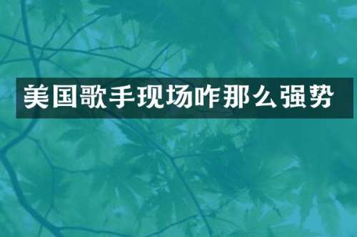 美国歌手现场咋那么强势