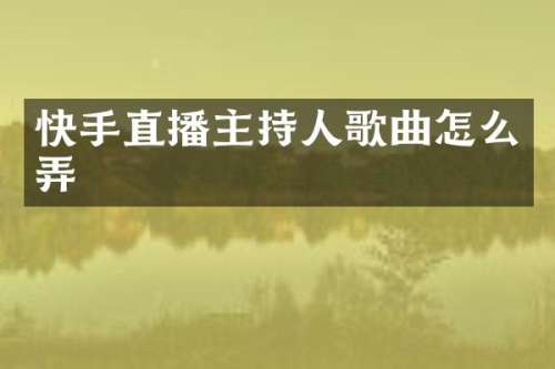 快手直播主持人歌曲怎么弄