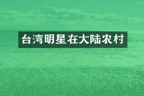 台湾明星在大陆农村