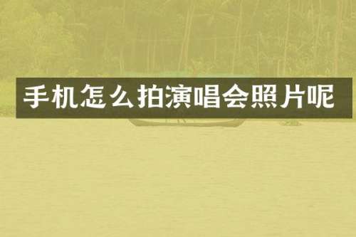 手机怎么拍演唱会照片呢