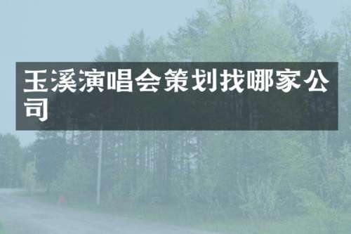 玉溪演唱会策划找哪家公司
