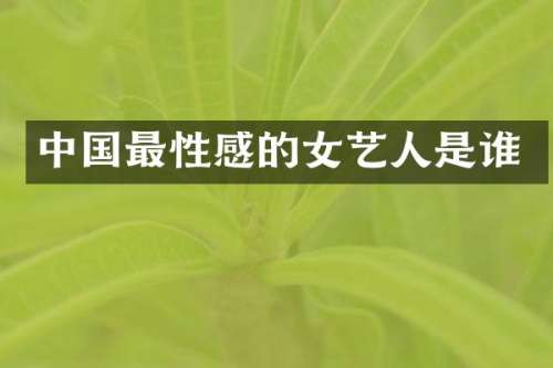 中国最性感的女艺人是谁