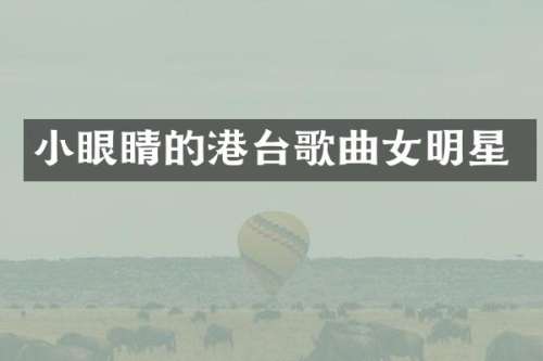 小眼睛的港台歌曲女明星