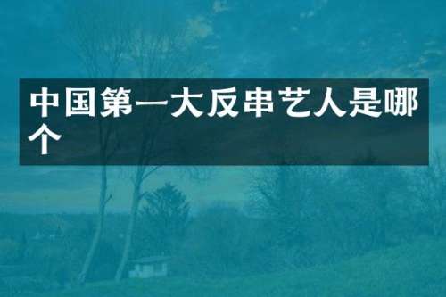 中国第一大反串艺人是哪个