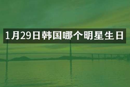 1月29日韩国哪个明星生日