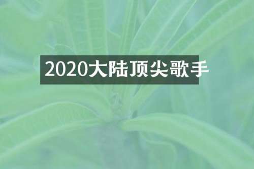 2020大陆顶尖歌手