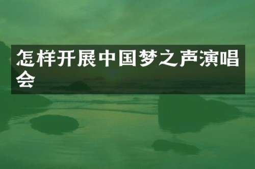 怎样开展中国梦之声演唱会