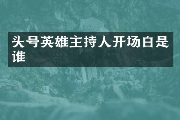 头号英雄主持人开场白是谁