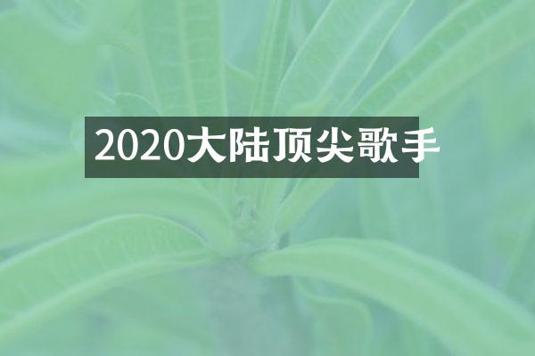2020大陆顶尖歌手