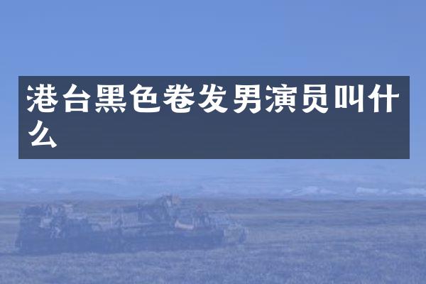 港台黑色卷发男演员叫什么