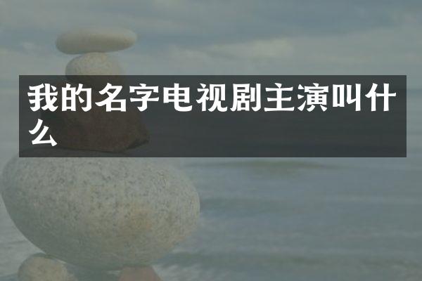 我的名字电视剧主演叫什么