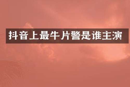 抖音上最牛片警是谁主演