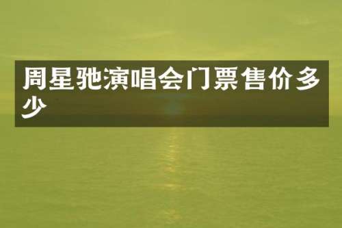 周星驰演唱会门票售价多少