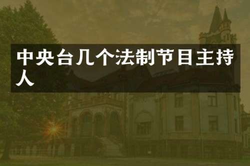 中央台几个法制节目主持人