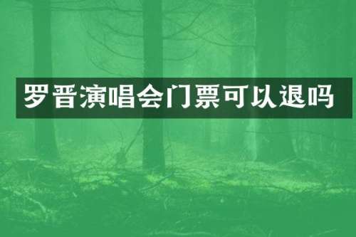 罗晋演唱会门票可以退吗