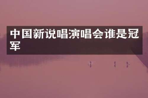 中国新说唱演唱会谁是冠军