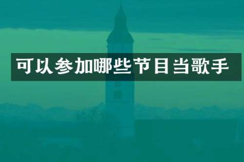 可以参加哪些节目当歌手