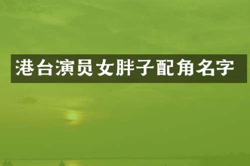 港台演员女胖子配角名字