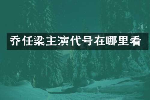 乔任梁主演代号在哪里看