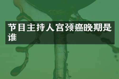 节目主持人宫颈癌晚期是谁