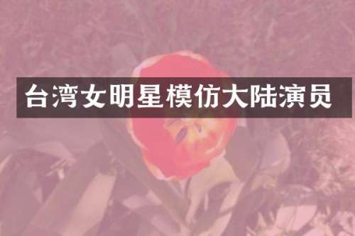 台湾女明星模仿大陆演员