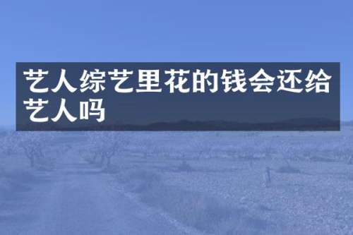 艺人综艺里花的钱会还给艺人吗