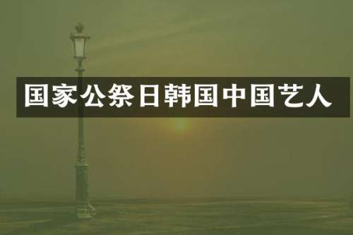 国家公祭日韩国中国艺人