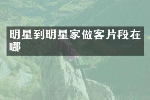 明星到明星家做客片段在哪