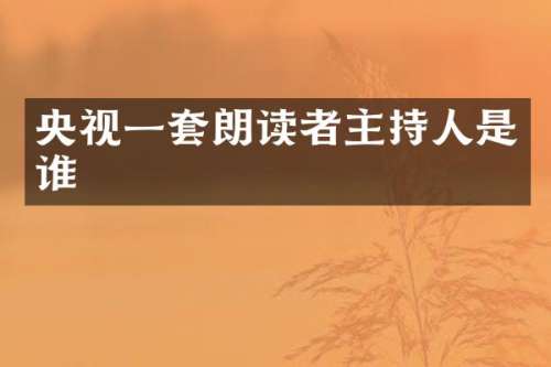 央视一套朗读者主持人是谁