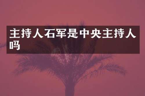 主持人石军是中央主持人吗