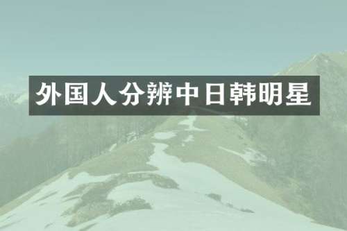 外国人分辨中日韩明星