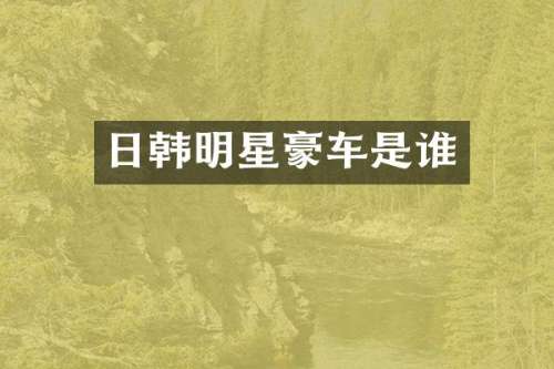 日韩明星豪车是谁