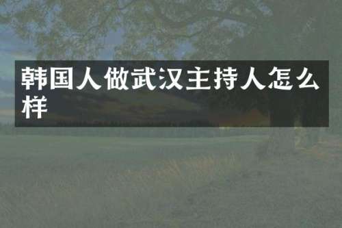 韩国人做武汉主持人怎么样